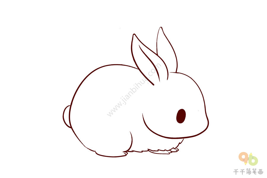 线稿素材可爱的兔子简笔画