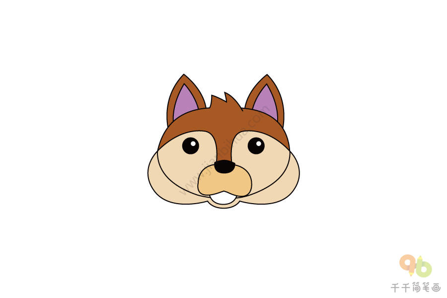 轻松学松鼠头像简笔画