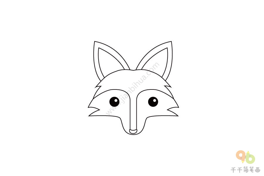 漂亮的狐狸头像简笔画