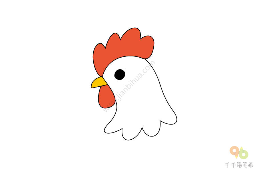 鸡头怎么画简单图片