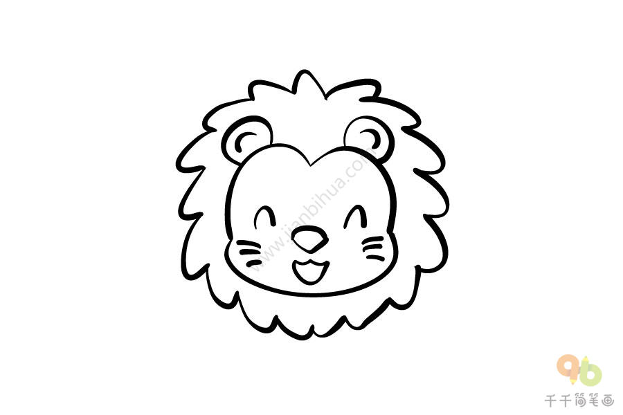 简笔狮子头的画法图片