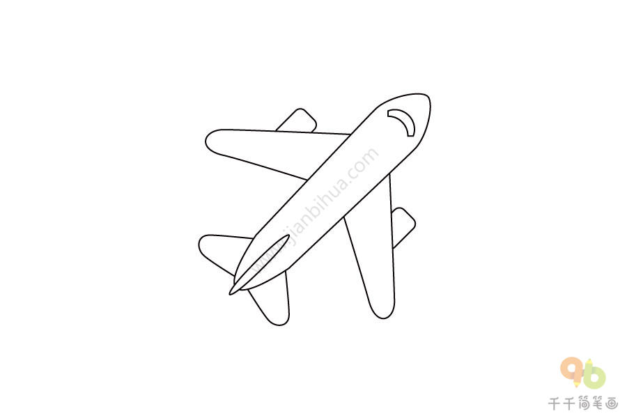 简单飞机怎么画简笔画图片