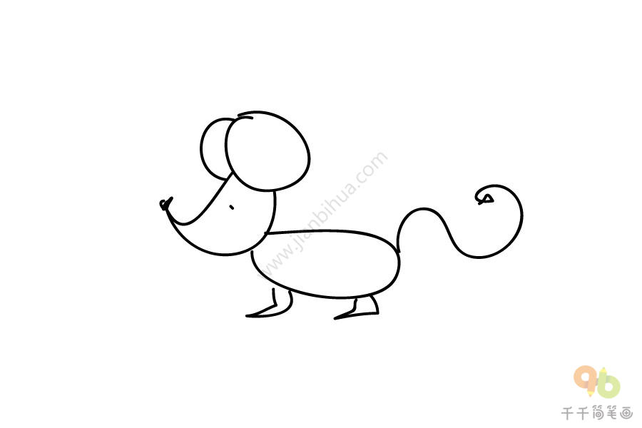 长尾巴的老鼠简笔画