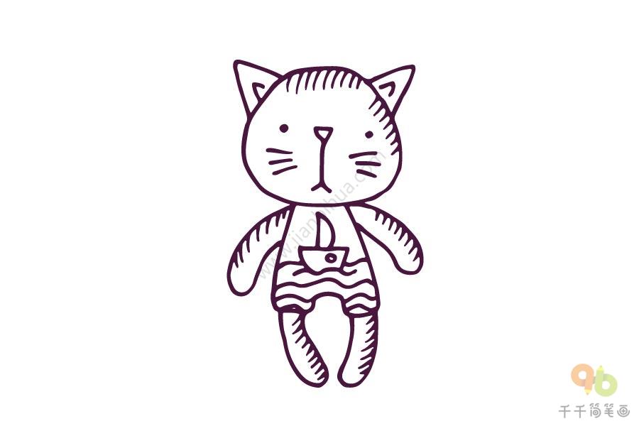 紫色的玩具猫简笔画