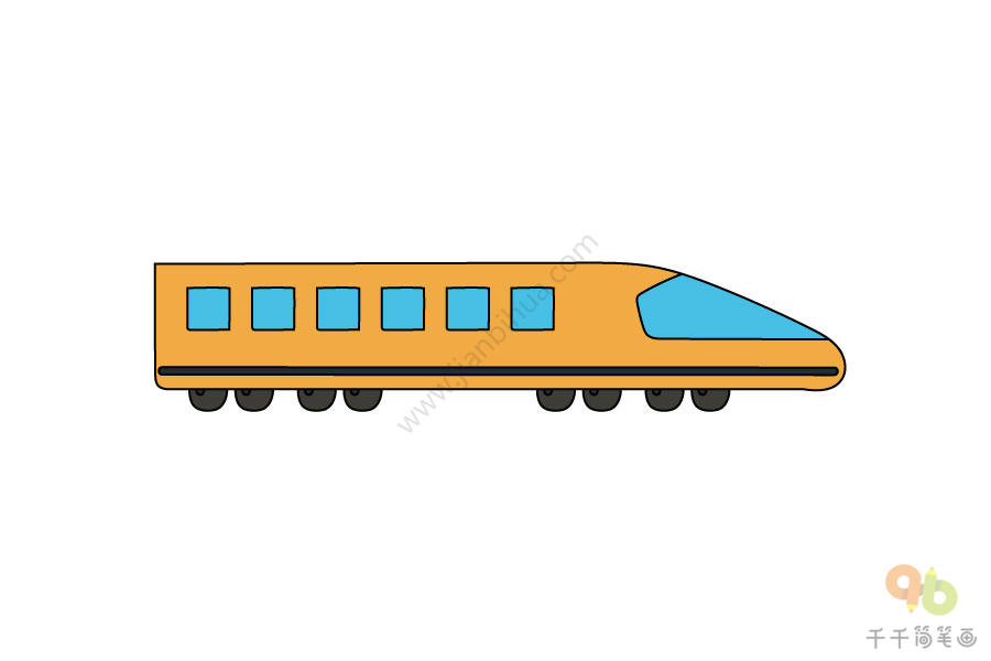 高速列车简笔画图片