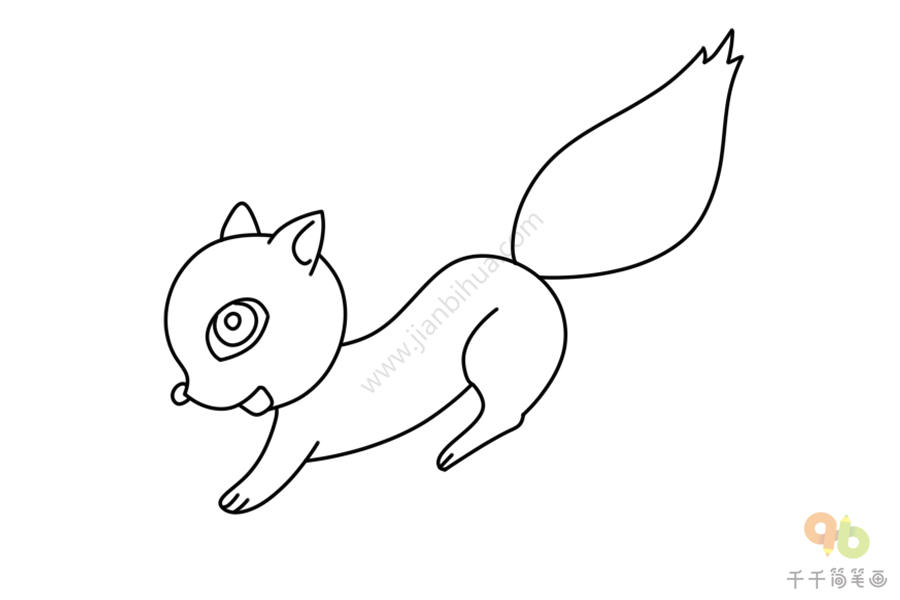 奔跑的松鼠简笔画图片