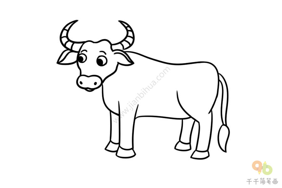 凶猛公牛简笔画图片
