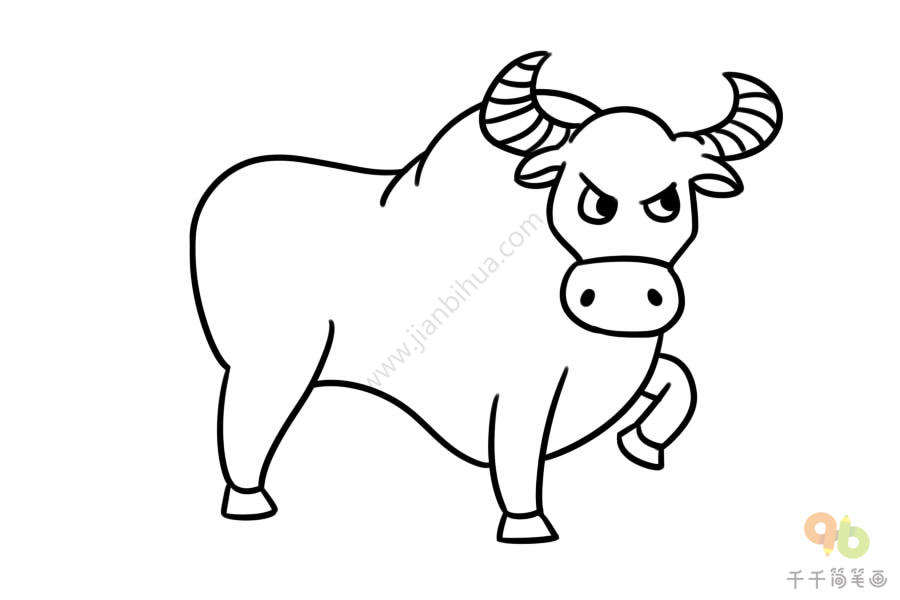 公牛怎么画简单又漂亮图片