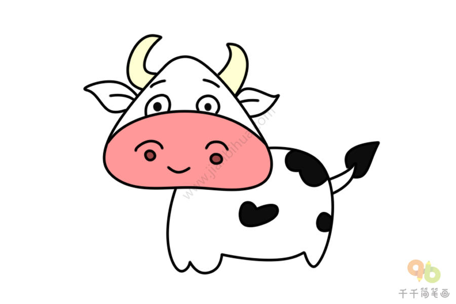 可爱的小奶牛简笔画