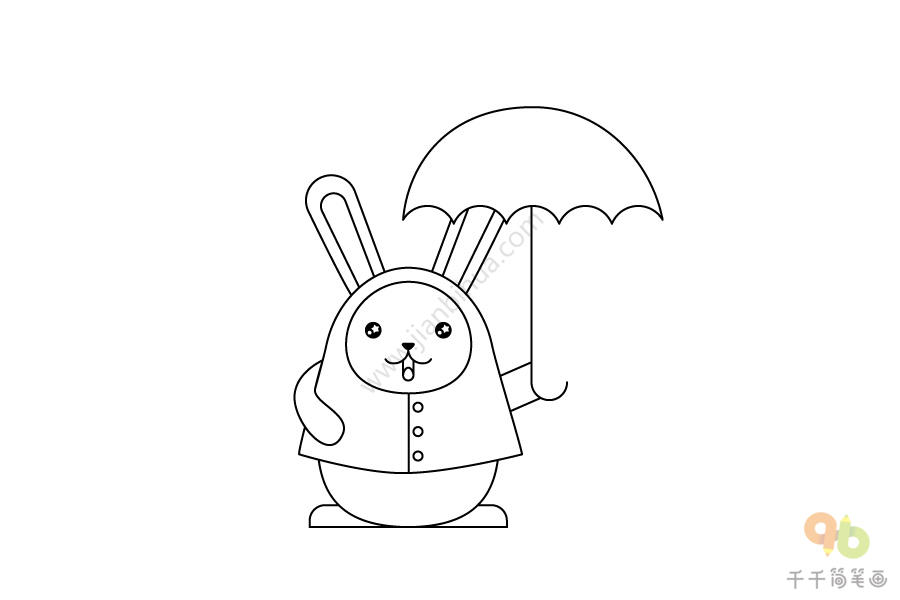 兔儿伞简笔画图片