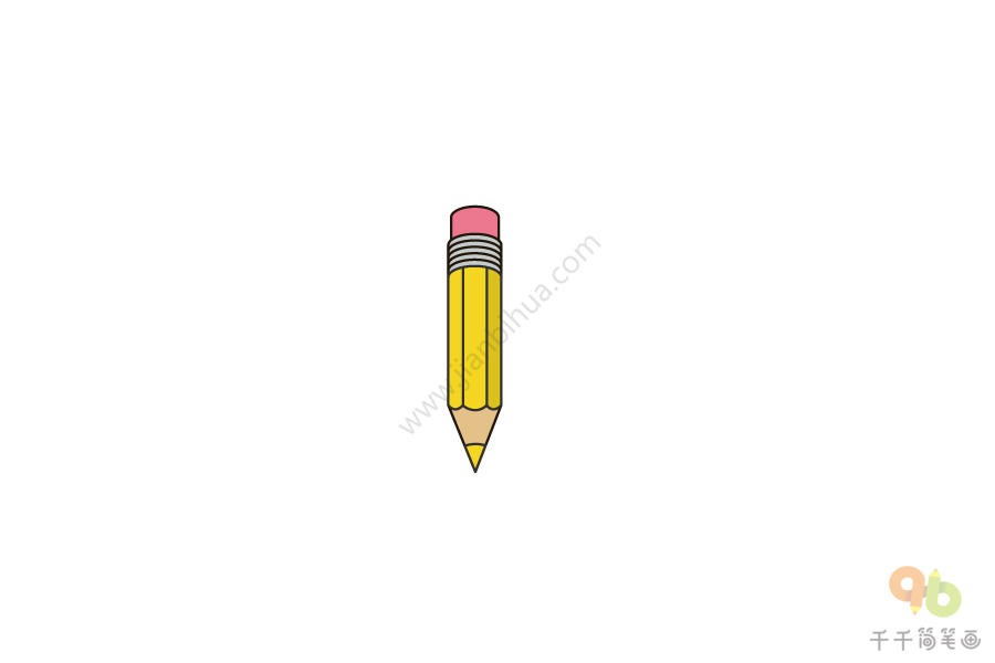 画画的黄色铅笔简笔画