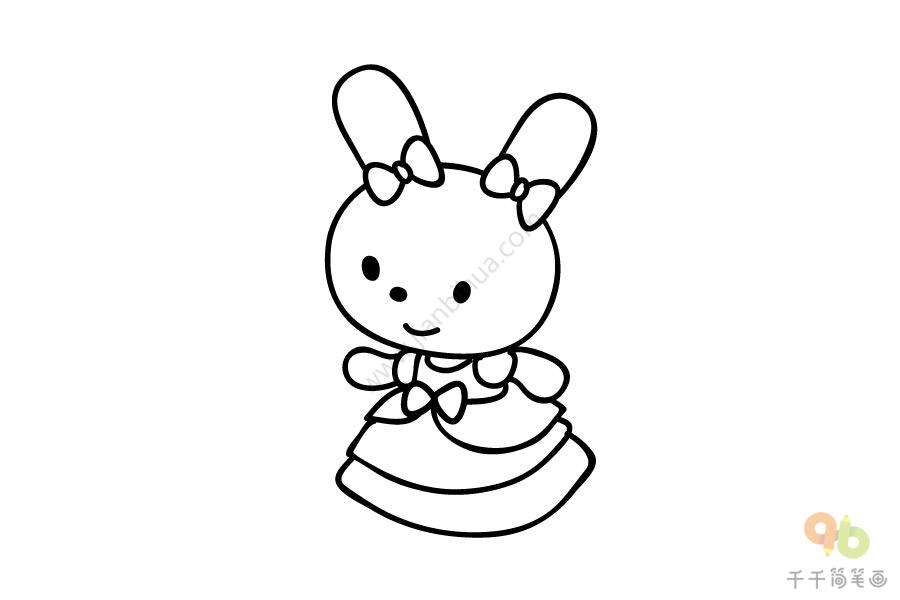 画一只公主小兔子教画图片