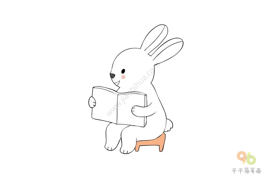 小动物看书简笔画图片