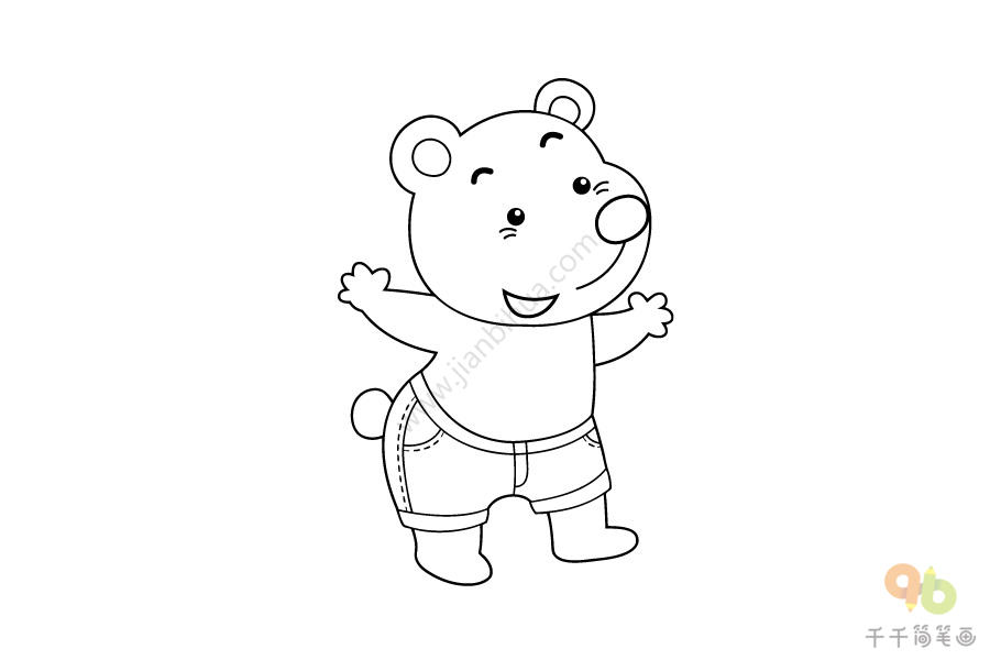 可爱的小熊简笔画图片大全