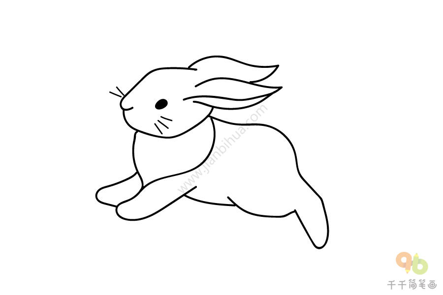 兔子跳跃的简笔画图片