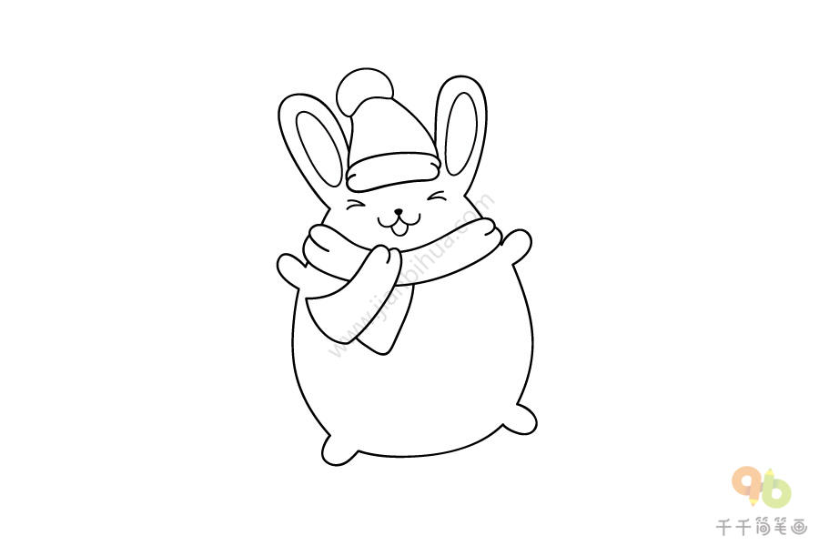 小兔子冬眠简笔画图片