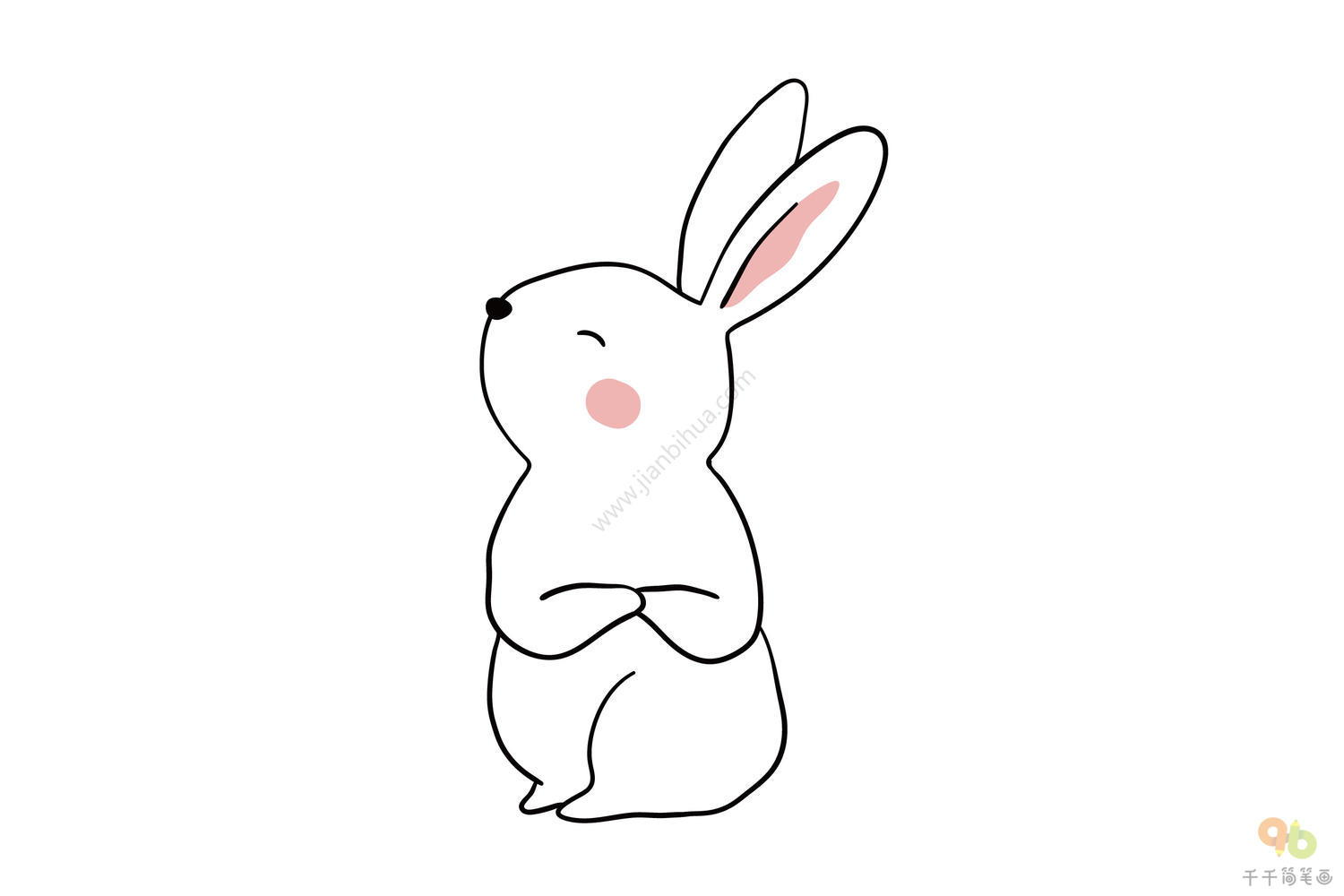 简笔画站着的兔子图片