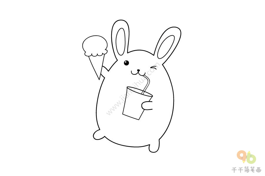 冷吃兔简笔画图片
