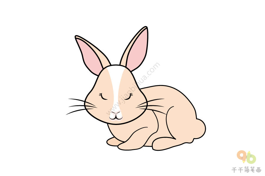 懒洋洋的兔子简笔画图片