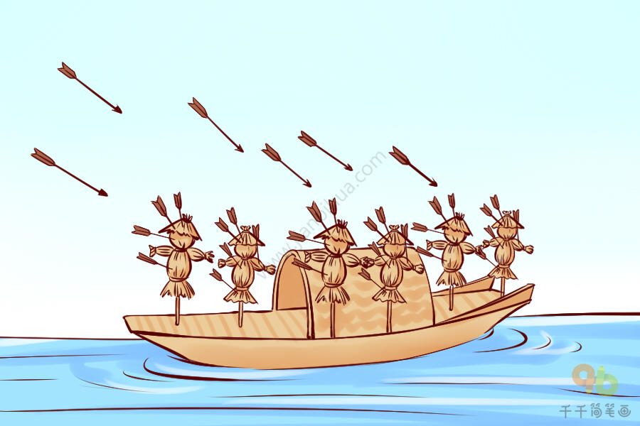 草船借箭的一组漫画图片