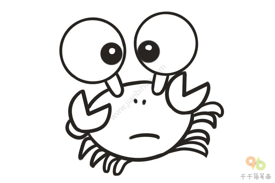 一分钟学 螃蟹简笔画图片