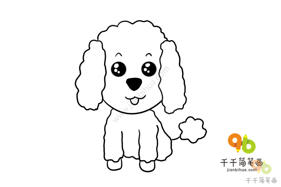 狗的简笔画简单又涂色图片