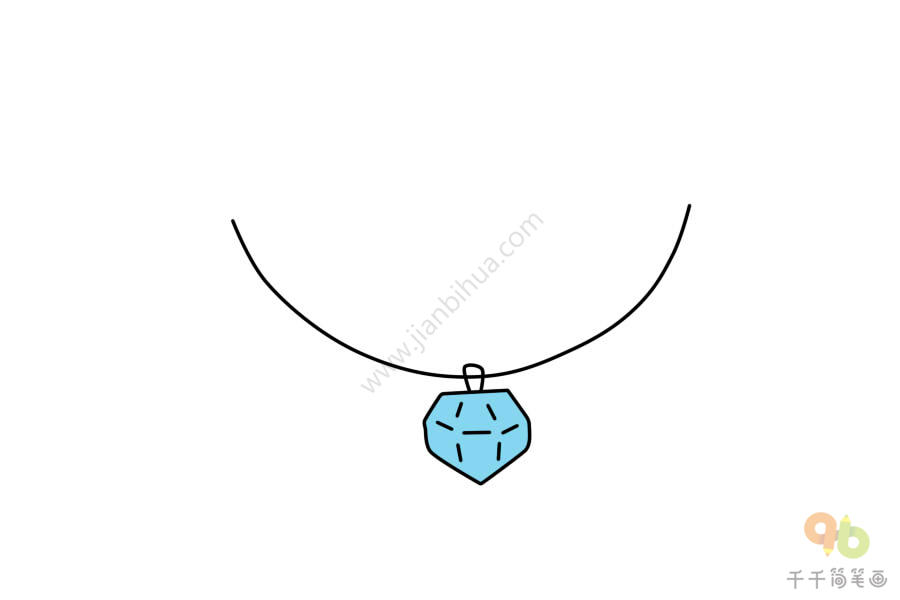 项链简笔画图片,项链简笔画彩色,项链简笔画简单易学