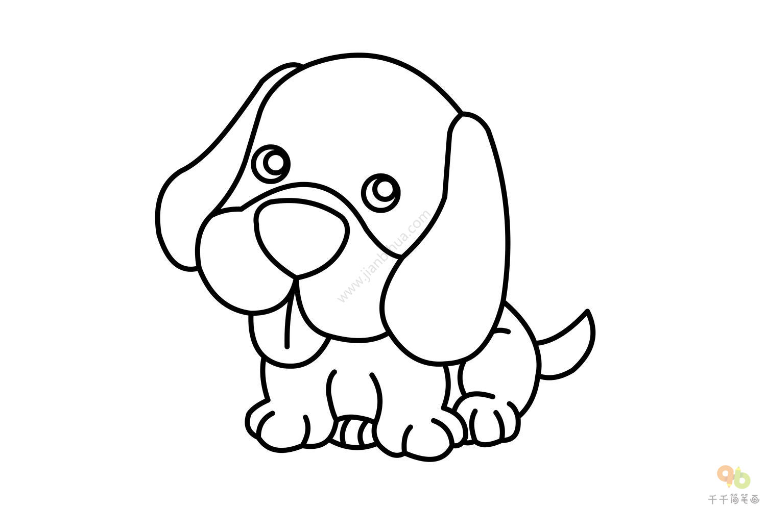 可爱超萌小狗，小狗怎么画简单又可爱，小狗简笔画一步一步教！_哔哩哔哩_bilibili