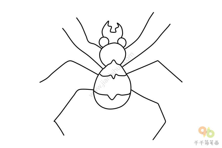 八眼蜘蛛简笔画图片