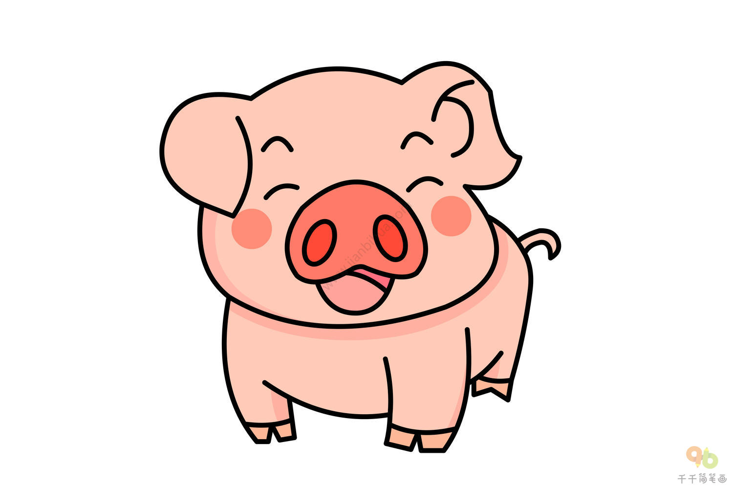 画一只可爱的小猪漫画图片