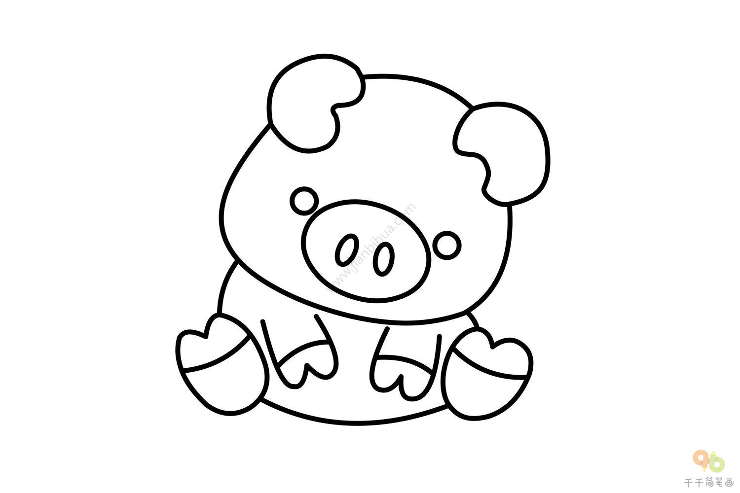 卡通猪怎么画 简单的画法两分钟就能学会_伊秀视频|yxlady.com