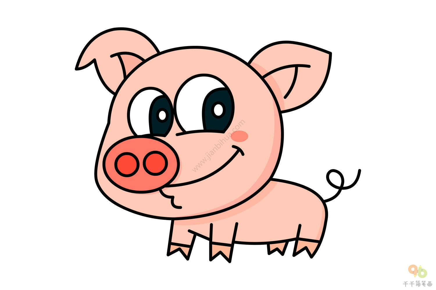 超可爱的小猪简笔画图片大全_猪简笔画
