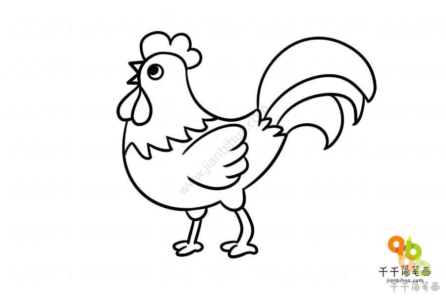 画鸡简单笔画图片