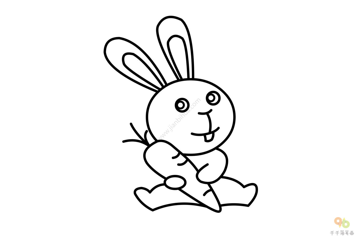 大白兔画法图片