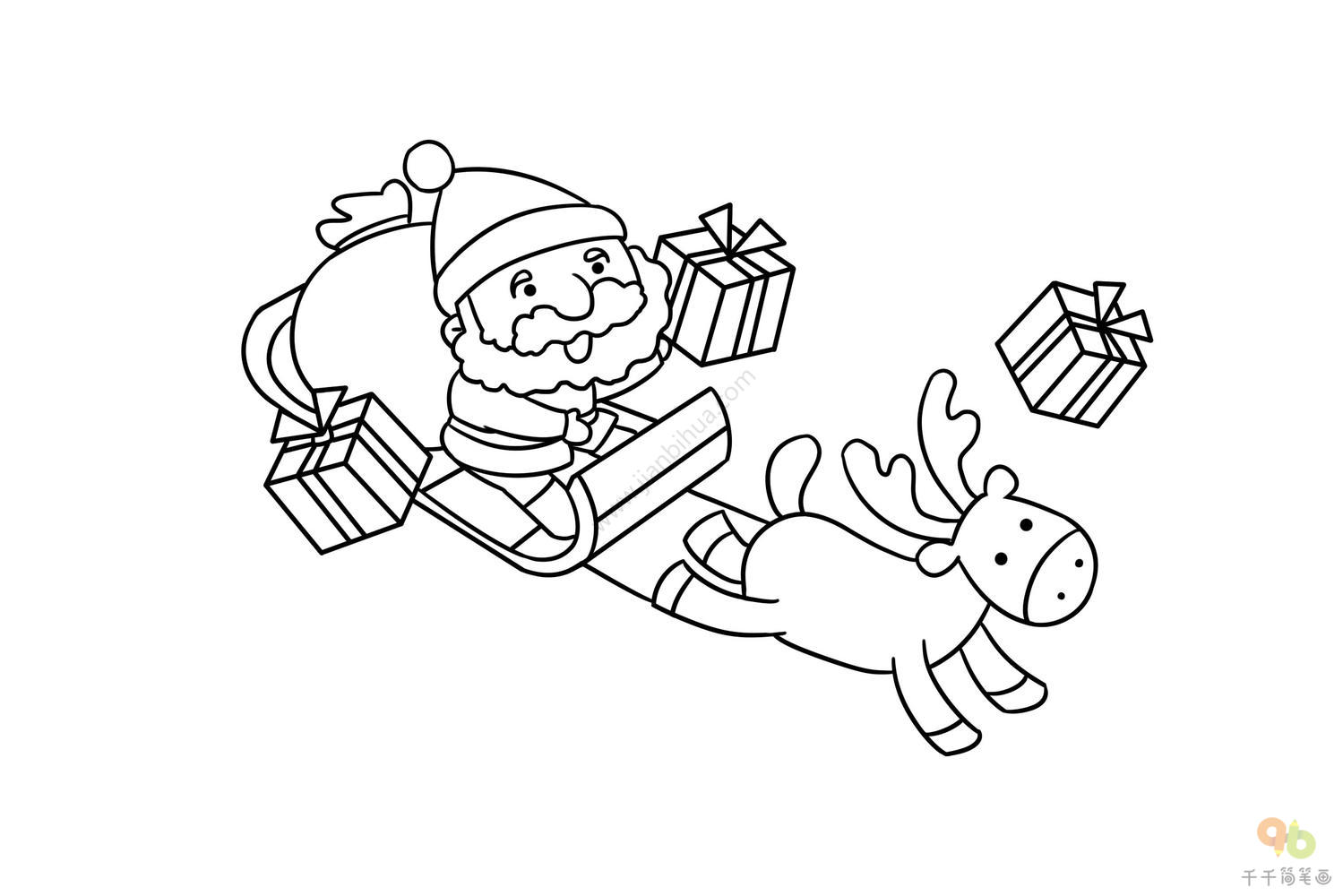 卡通圣诞老人简笔画画法图片步骤（儿童绘本故事绘画） - 有点网 - 好手艺