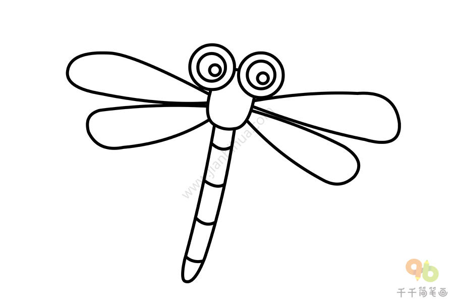 大眼睛蜻蜓简笔画图片