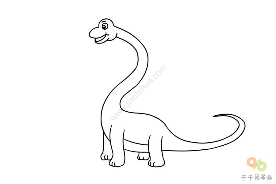 恐龙简笔画腕龙图片