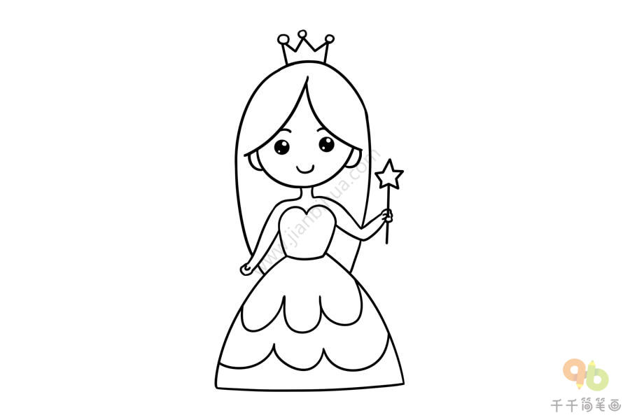 幼儿简笔画公主的画法图片