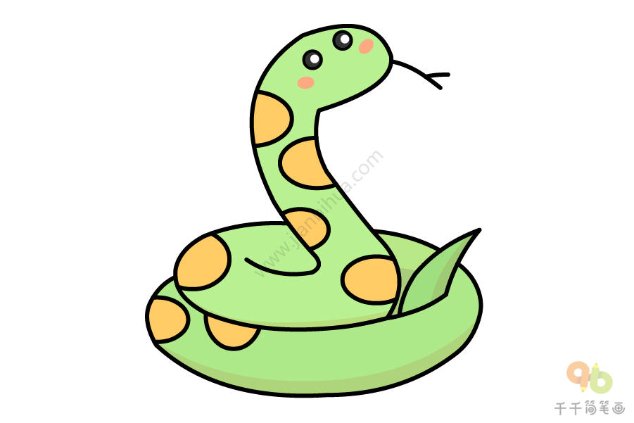 卡通蛇简笔画彩色图片