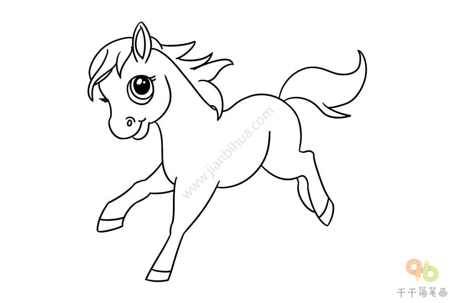 马的简易画法图片