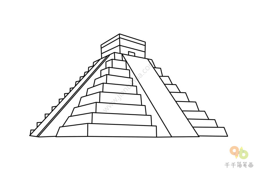 金字塔的画法简笔画图片