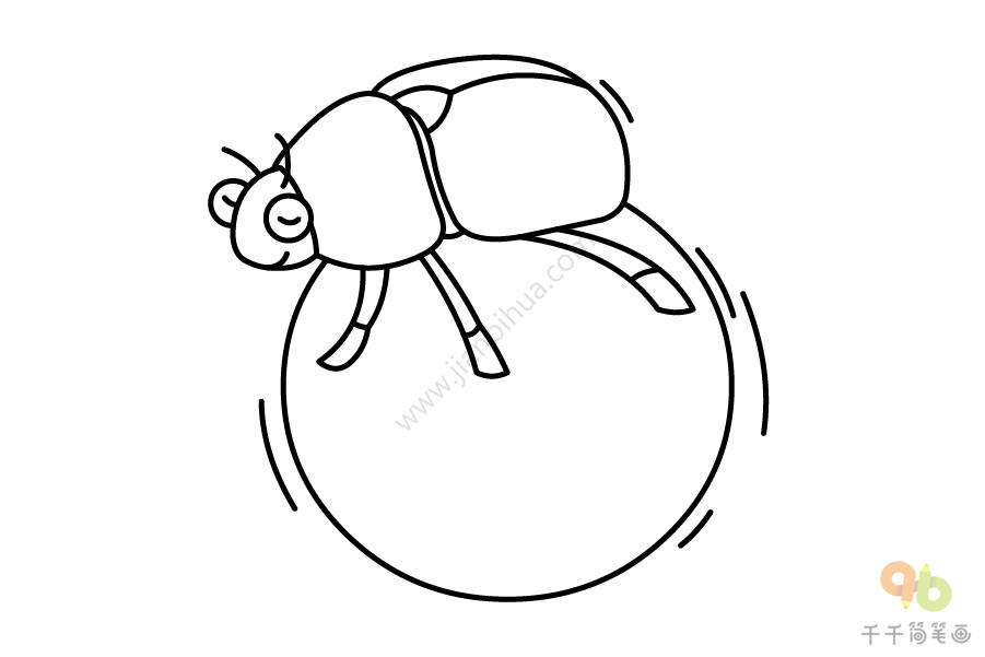圣甲虫推粪球 简笔画图片