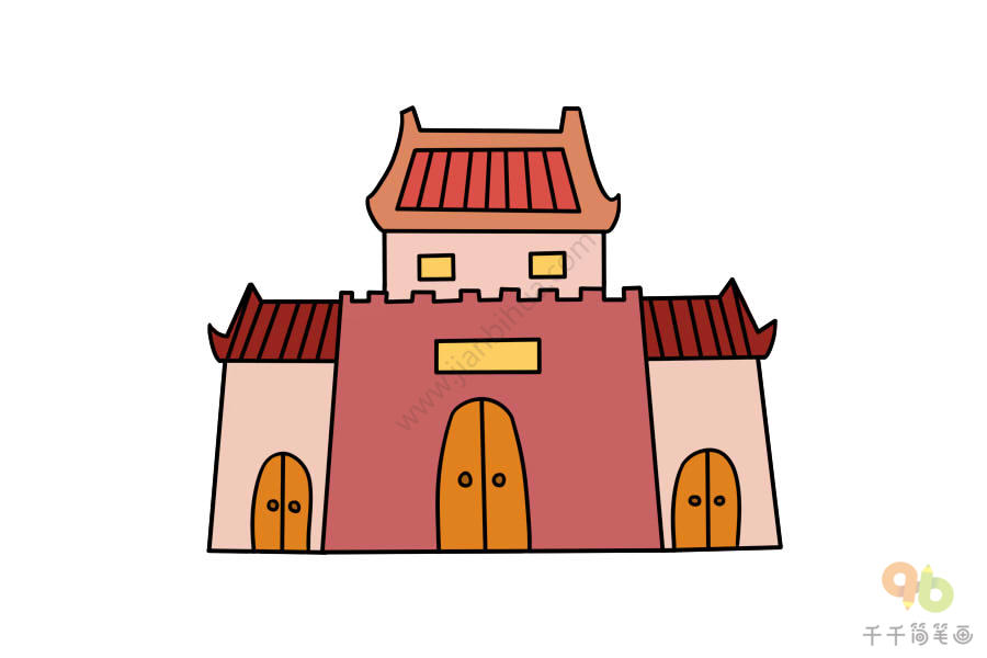 曹魏古城的简笔画图片