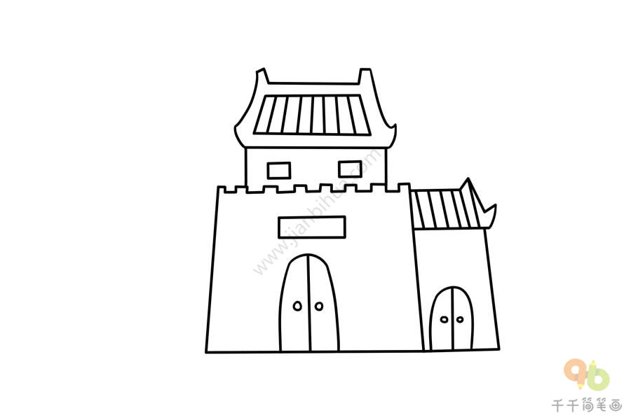 唐朝城门图片简笔画图片