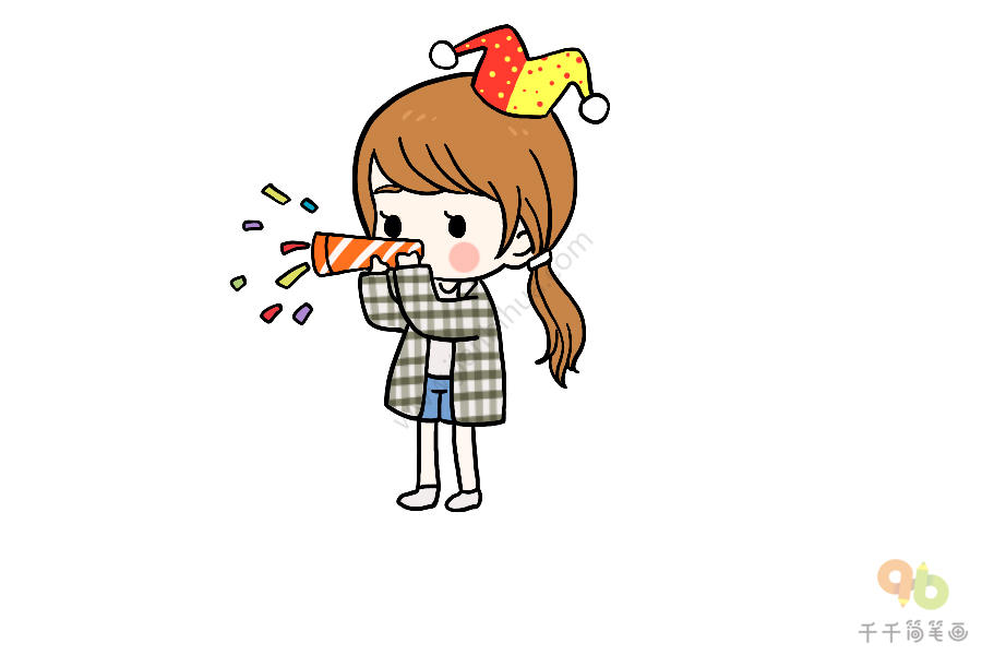 太阳的后裔 活泼的姜暮烟简笔画