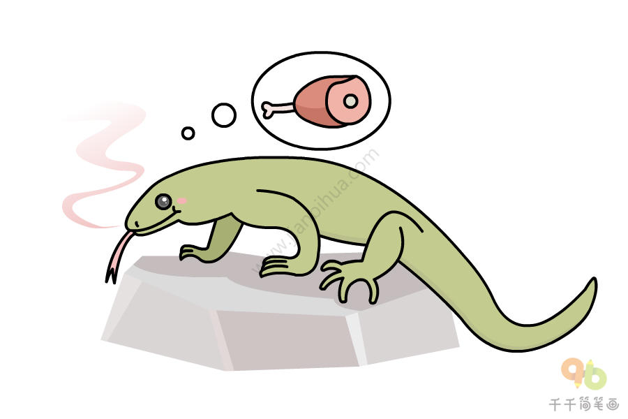 科莫多巨蜥怎么画凶猛图片