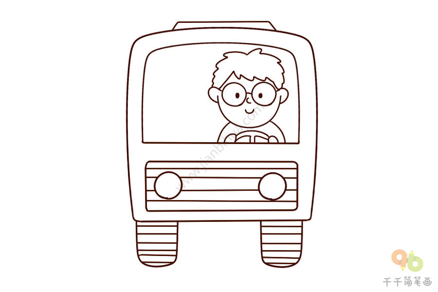 教你画公交车司机简笔画