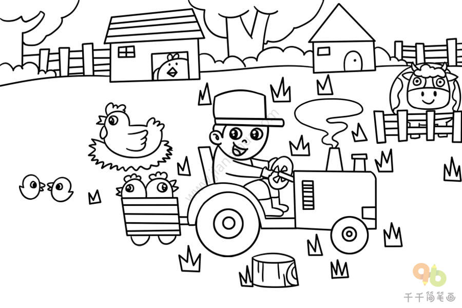 动物农场简笔画 简单图片