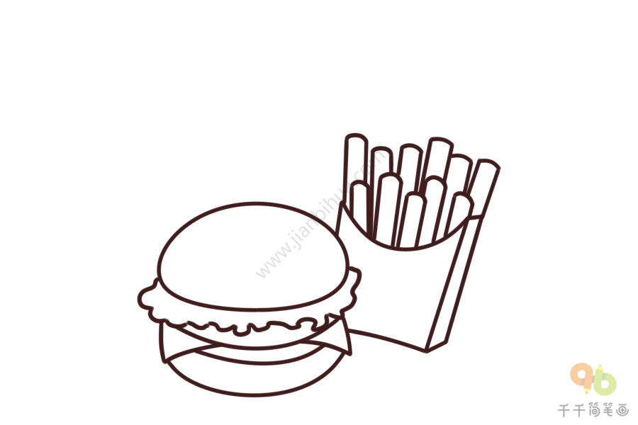 麦当劳食品简笔画图片图片