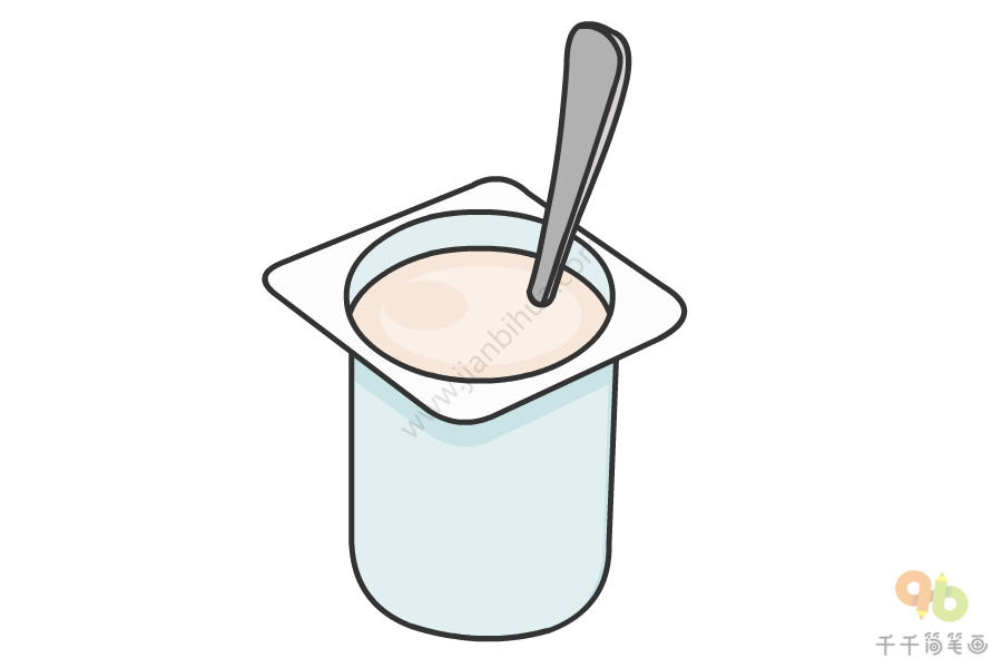 一杯酸奶简笔画图片